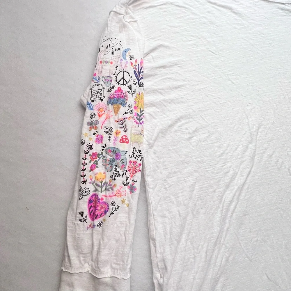 Natural Life Womens Oversized Cotton Doodle Tee Sz XXL Boho Hippie Casual - Picture 4 of 14